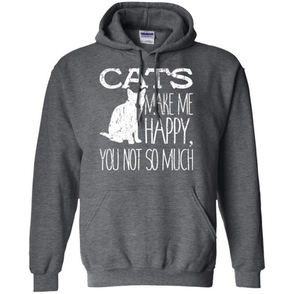 Cat Lover T-shirt Cats Make Me Happy You Not So Much Dark Heather