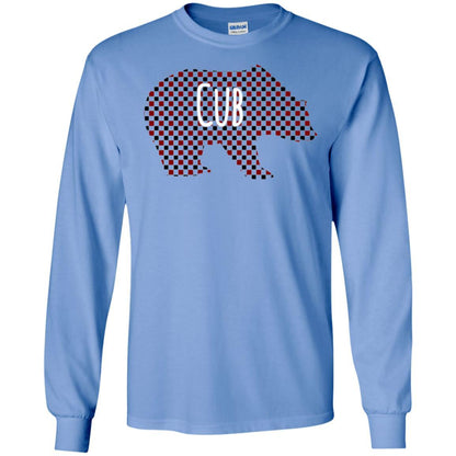 Family Christmas T-shirt Red Plaid Cub Bear Carolina Blue