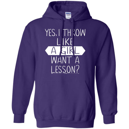 Softball T-shirt Yes I Throw Like A Girl Want A Lesson Purple
