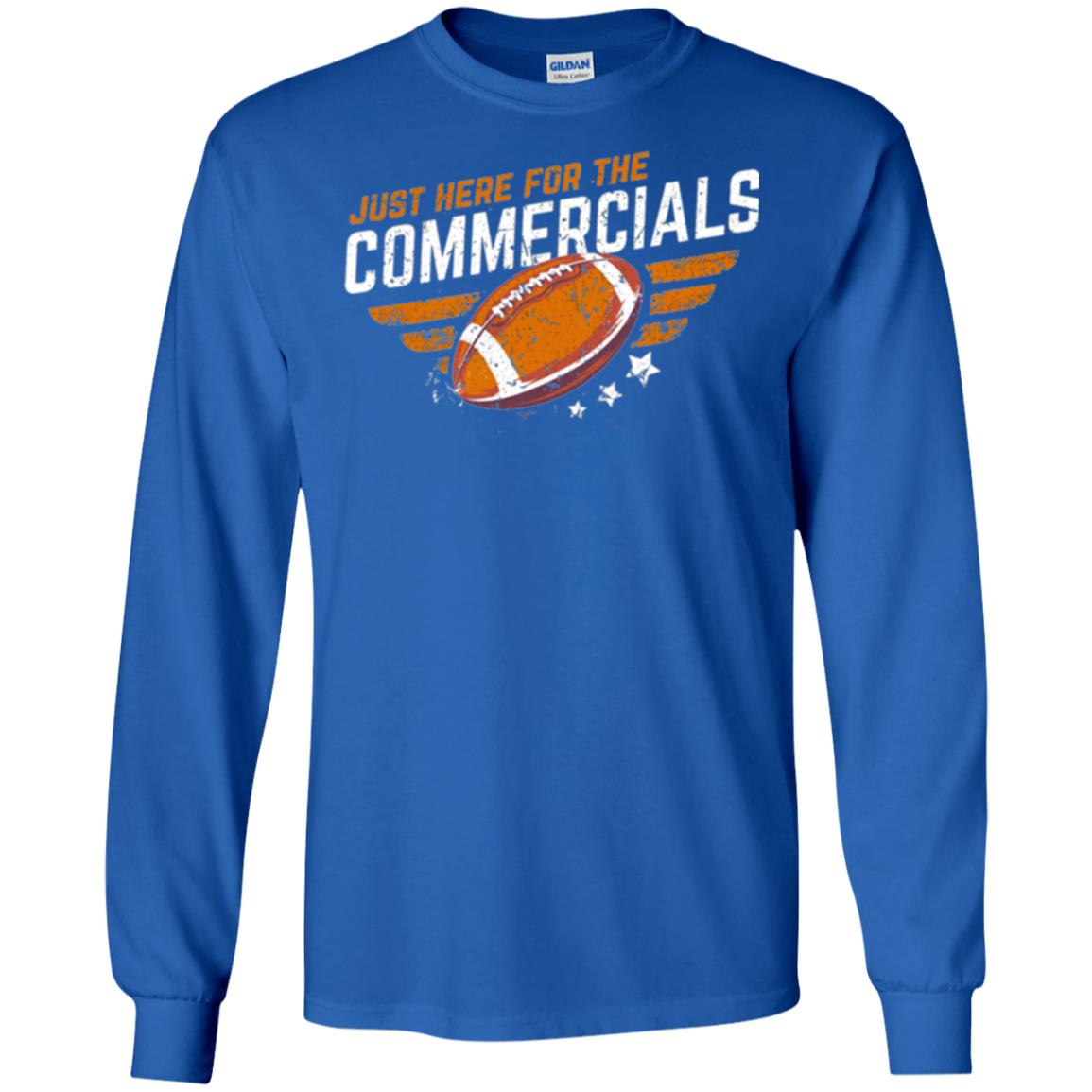 Football Lover T-shirt Just Here For The Commercials Royal