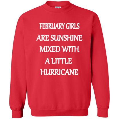 February Girls Are Sunshine Mixed With A Little Hurricane T-shirt Red