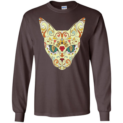 Cat Sugar Skull Design T-shirt Dark Chocolate