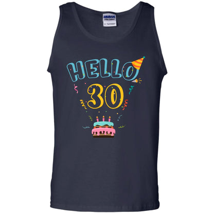 Hello 30 Thirty Years Old 30th 1988s Birthday Gift Shirt Navy