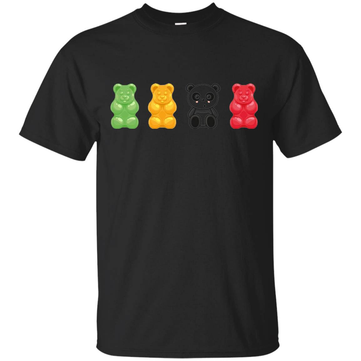 Bear Lover T-shirt Cute Panda Candy Bear Black