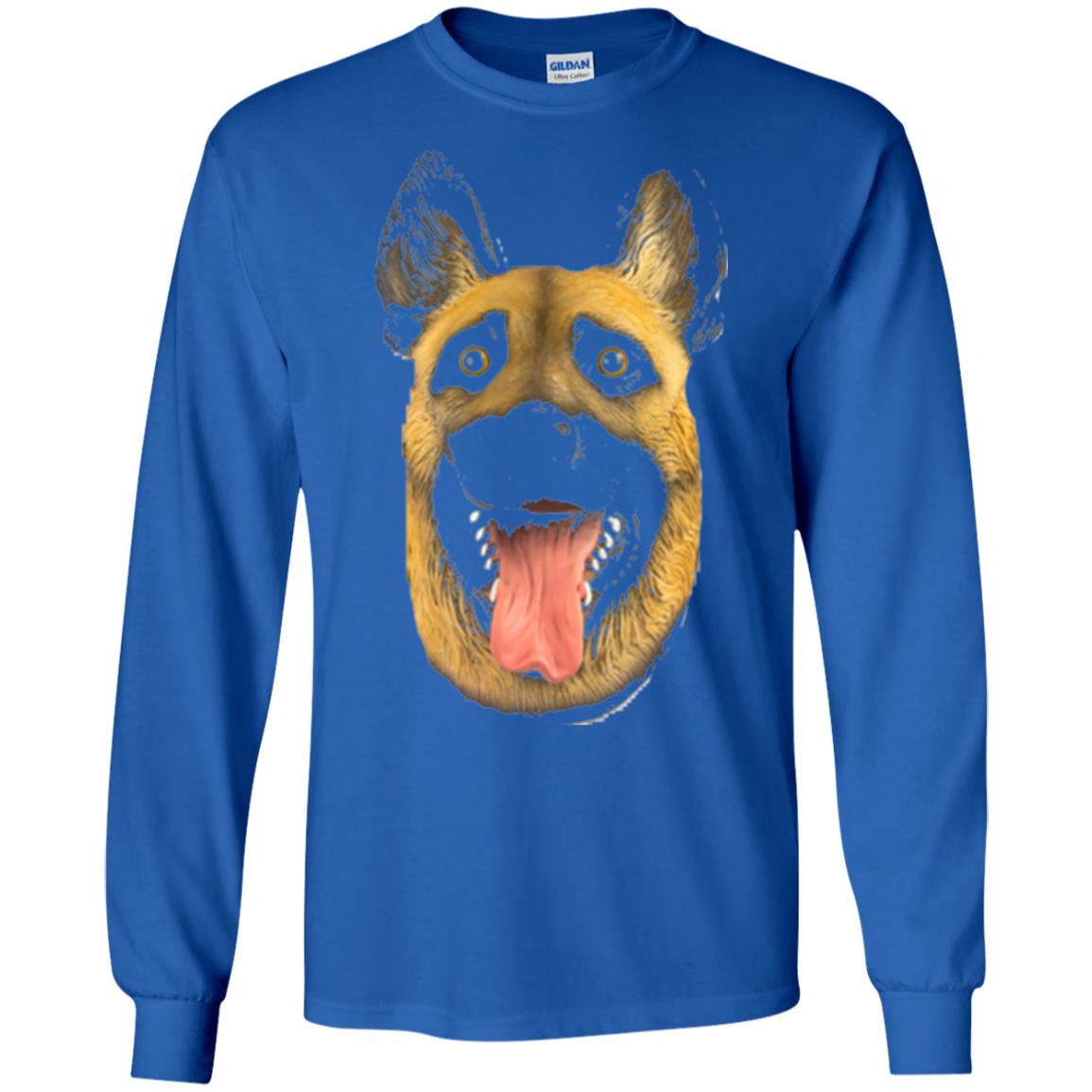 Dog Lover T-shirt Creepy Dog Head T-shirt Royal