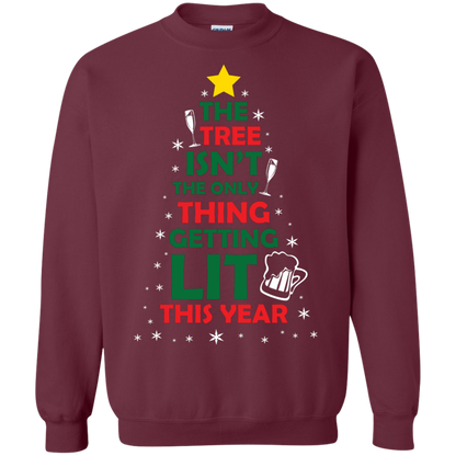 Christmas T-shirt The Tree Isn't The Only Thing Getting Lit This Year Maroon