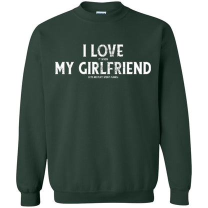 Funny Gamer T-shirt I Love My Girlfriend Lets Me Play Video Games Forest Green