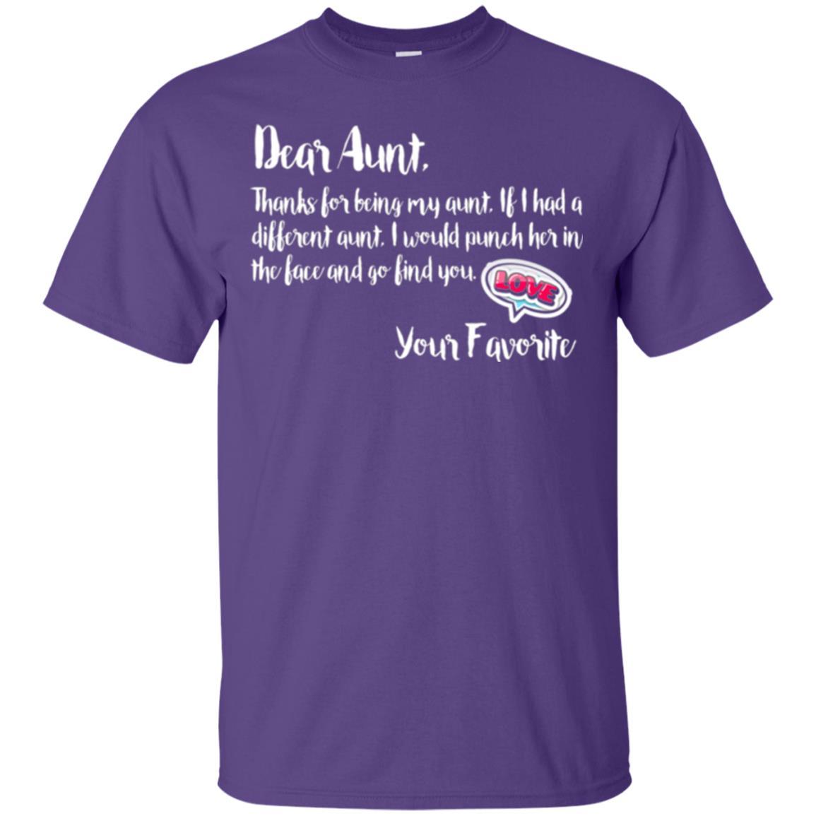 Family T-shirt Dear Aunt Thanks For Being My Aunt Purple