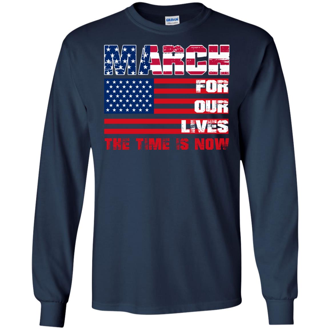 March For Our Lives The Time Is Now Gun Controls T-shirt Navy