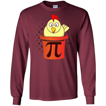Chicken Pot Pi Funny Math T-shirt Maroon