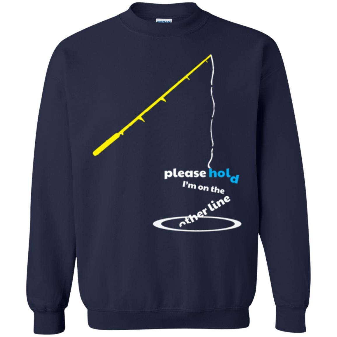 Fisherman T-shirt Please Hold I'm On The Other Line Navy