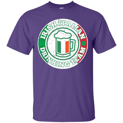 Irish Italian Drinking Team Italy Flag St Patrick_s Day T-shirt Purple