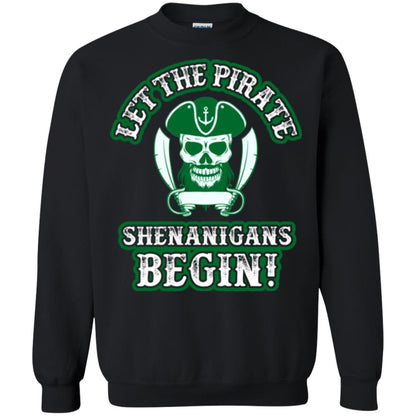 Saint Patrick's Day T-shirt Let The Pirate Shenanigans Begin Black
