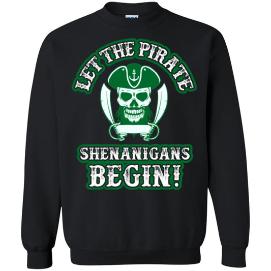 Saint Patrick's Day T-shirt Let The Pirate Shenanigans Begin Black