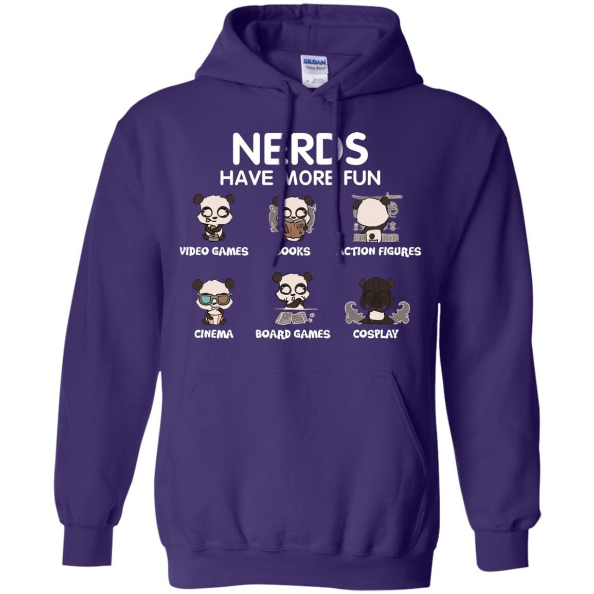 Nerds Have More Fun Video Games Books Action Figures Shirts Purple