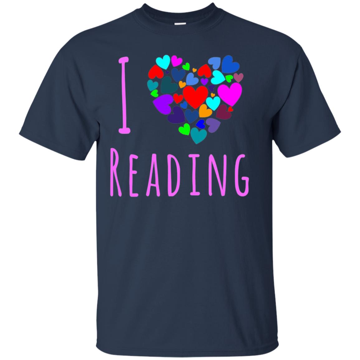 I Love Reading Club Heart Love Books Gift Shirt For Bookworm Navy