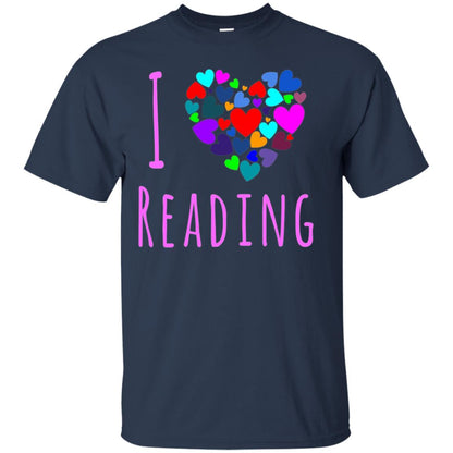 I Love Reading Club Heart Love Books Gift Shirt For Bookworm Navy