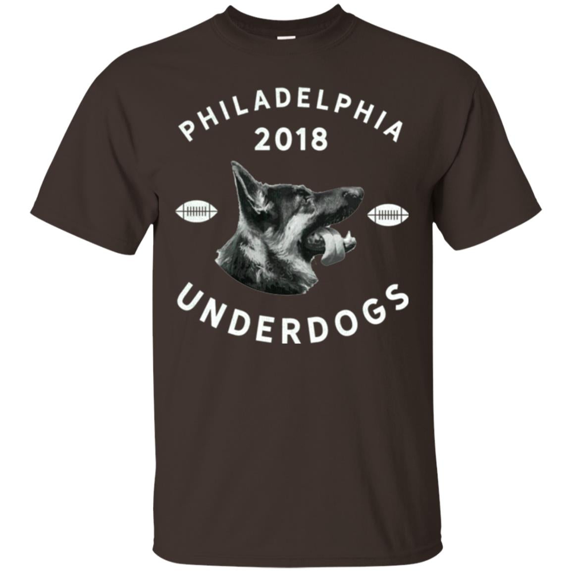 Dog Lover T-shirt Philly Philadelphia Underdogs 2018 Game Day Dark Chocolate