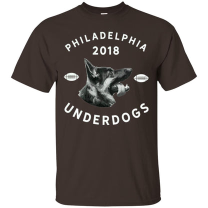Dog Lover T-shirt Philly Philadelphia Underdogs 2018 Game Day Dark Chocolate