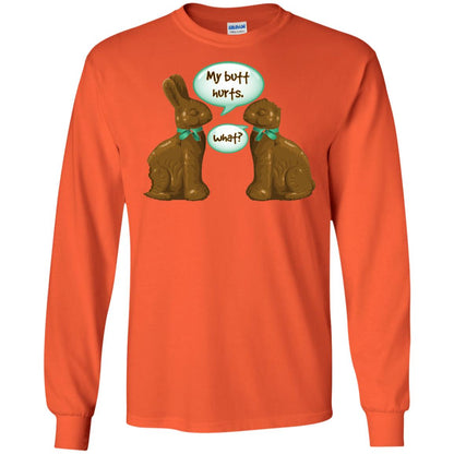 My Butt Hurts What Funny Chocolate Easter T-shirt Orange