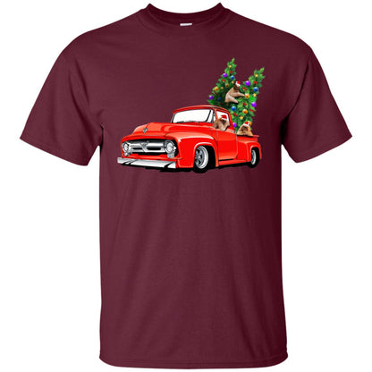 Christmas Tree And Sloths On Car X-mas Gift Shirt Maroon