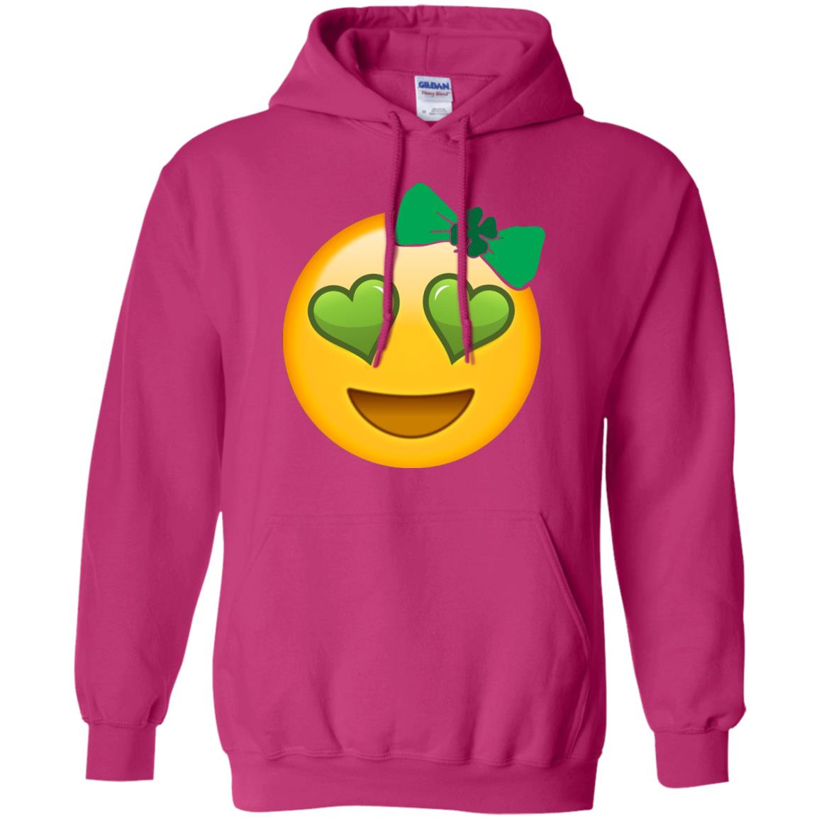 Emoji Green Heart Eyes Bow Saint Patricks Day Shirt For Girls Heliconia