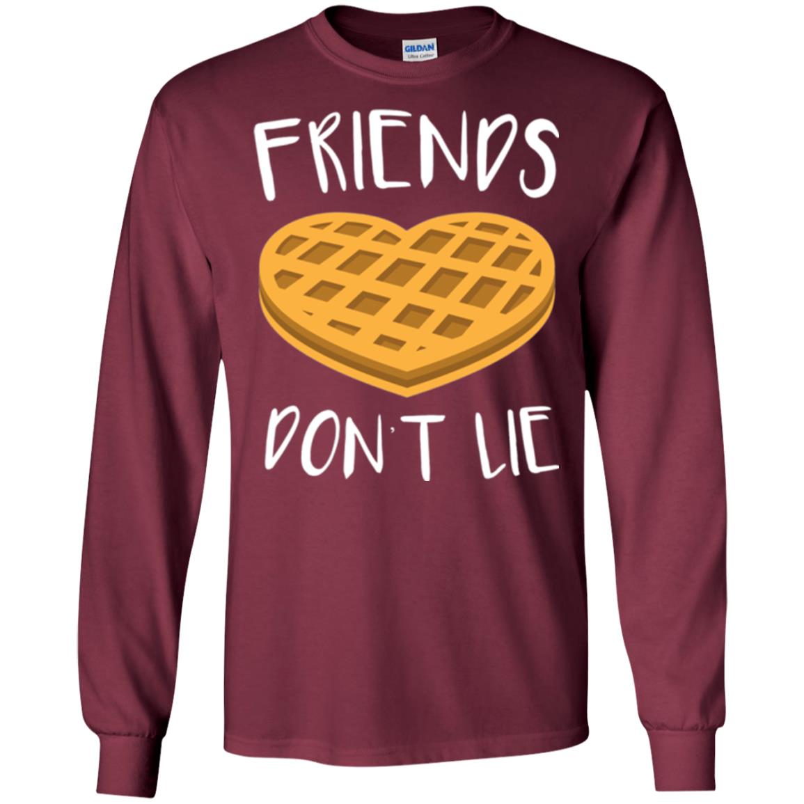 Funny Waffle T-shirt Friends Don_t Lie Maroon
