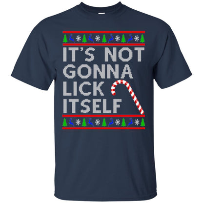 Christmas T-shirt It's Not Gonna Lick Itself Navy