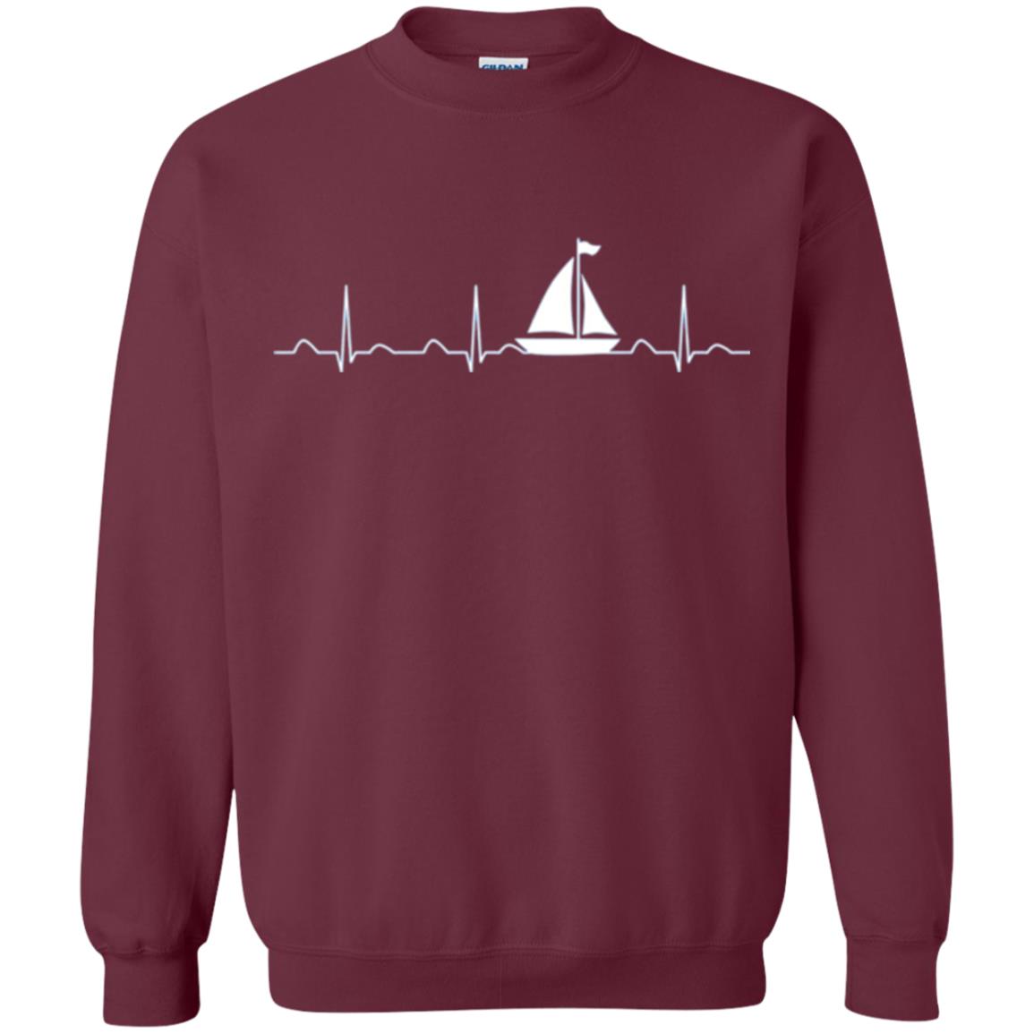 Boating Sailor T-shirt Heartbeat Maroon