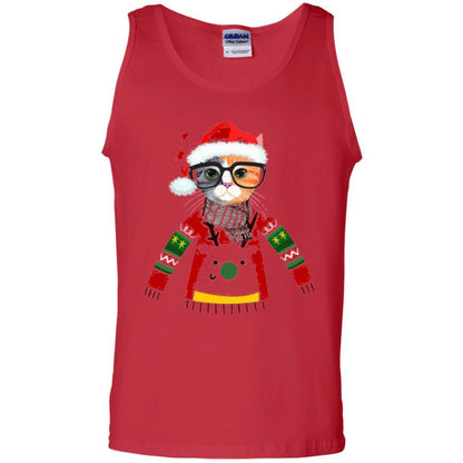 Christmas T-shirt Cat Lover Meowy Christmas T-shirt Red