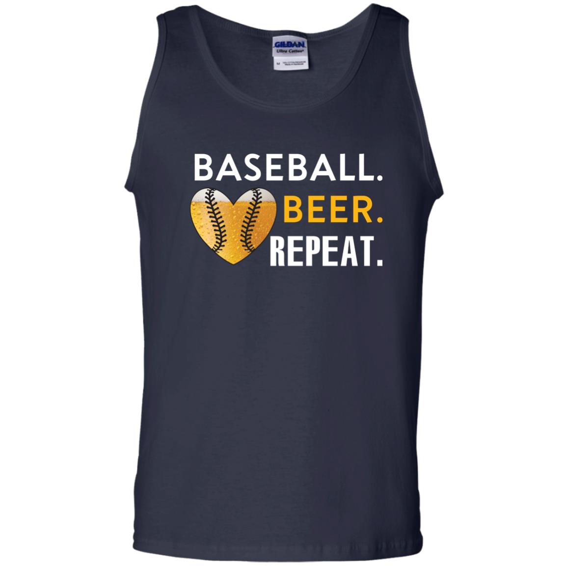 Baseball Lover T-shirt Beer Repeat Navy