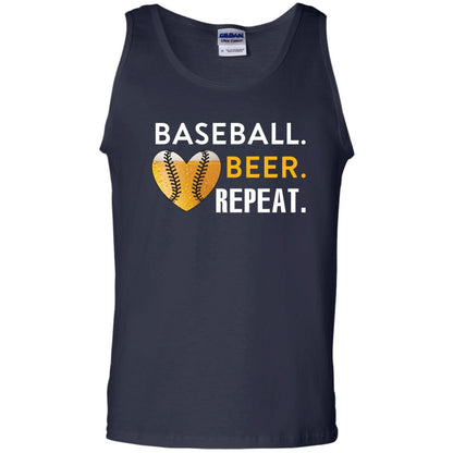 Baseball Lover T-shirt Beer Repeat Navy