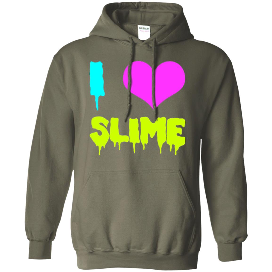 I Love Slime T-shirt Military Green