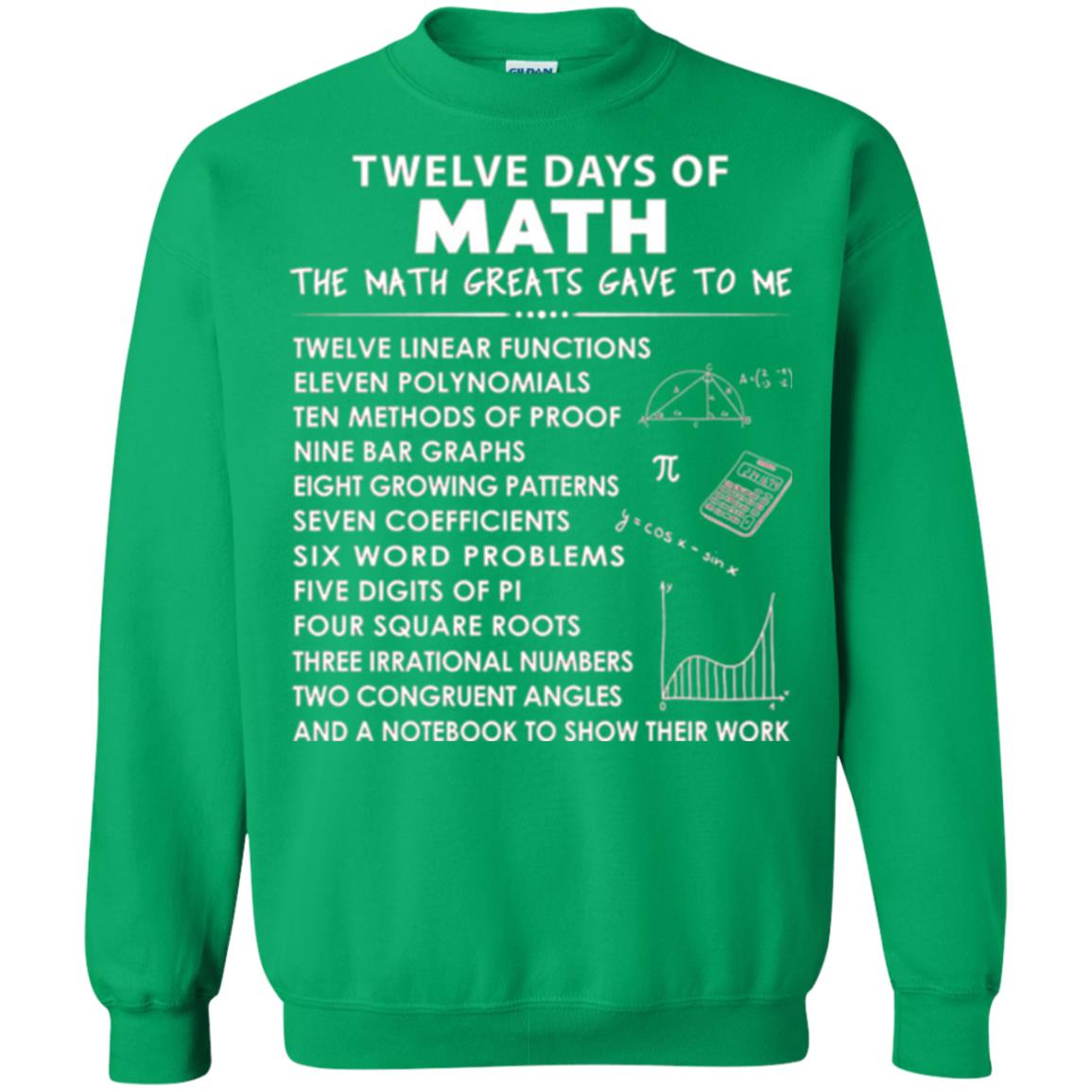 Math T-shirt Twelve Days Of Math Irish Green