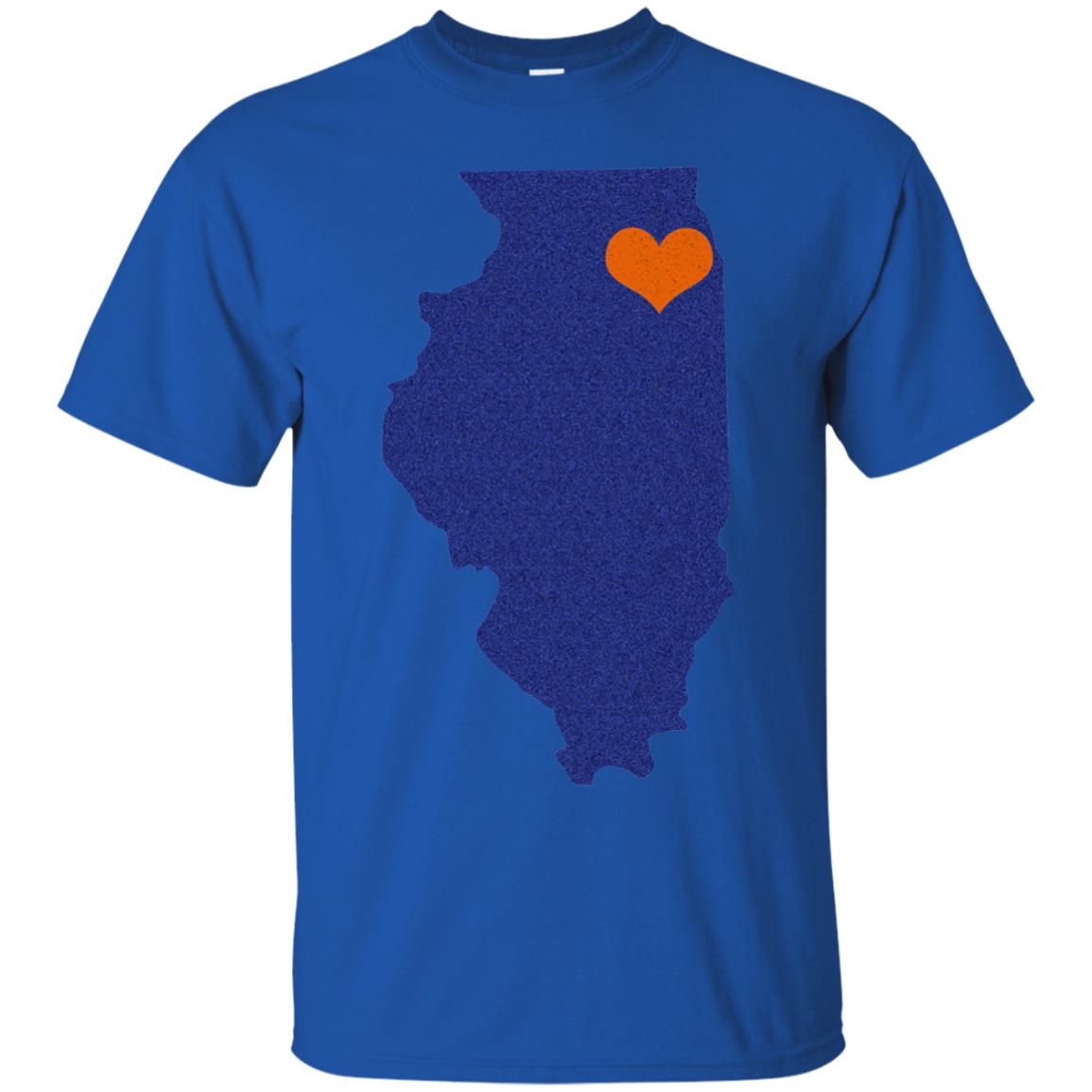 Football T-shirt Chicago Illinois Heart Royal