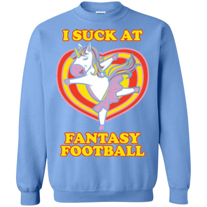 Funny Unicorn Loser T-shirt I Suck At Fantasy Football Carolina Blue