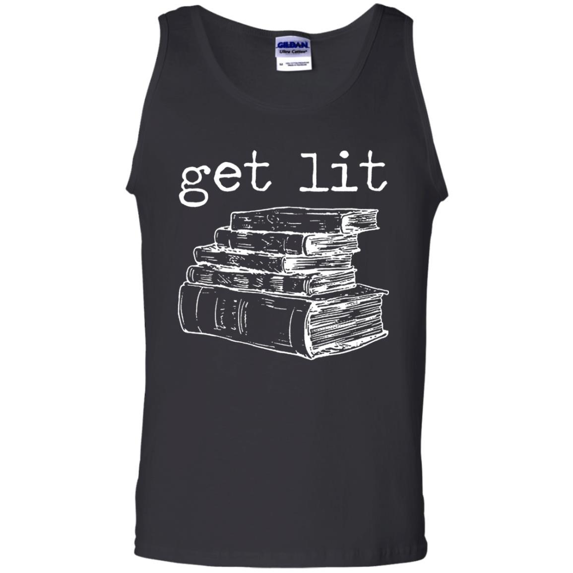 Merry Christmas T-shirt Get Lit Design With Books Black