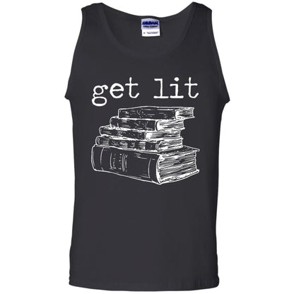 Merry Christmas T-shirt Get Lit Design With Books Black