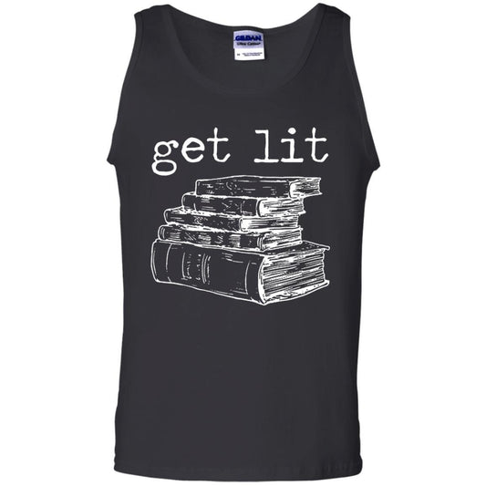 Merry Christmas T-shirt Get Lit Design With Books Black