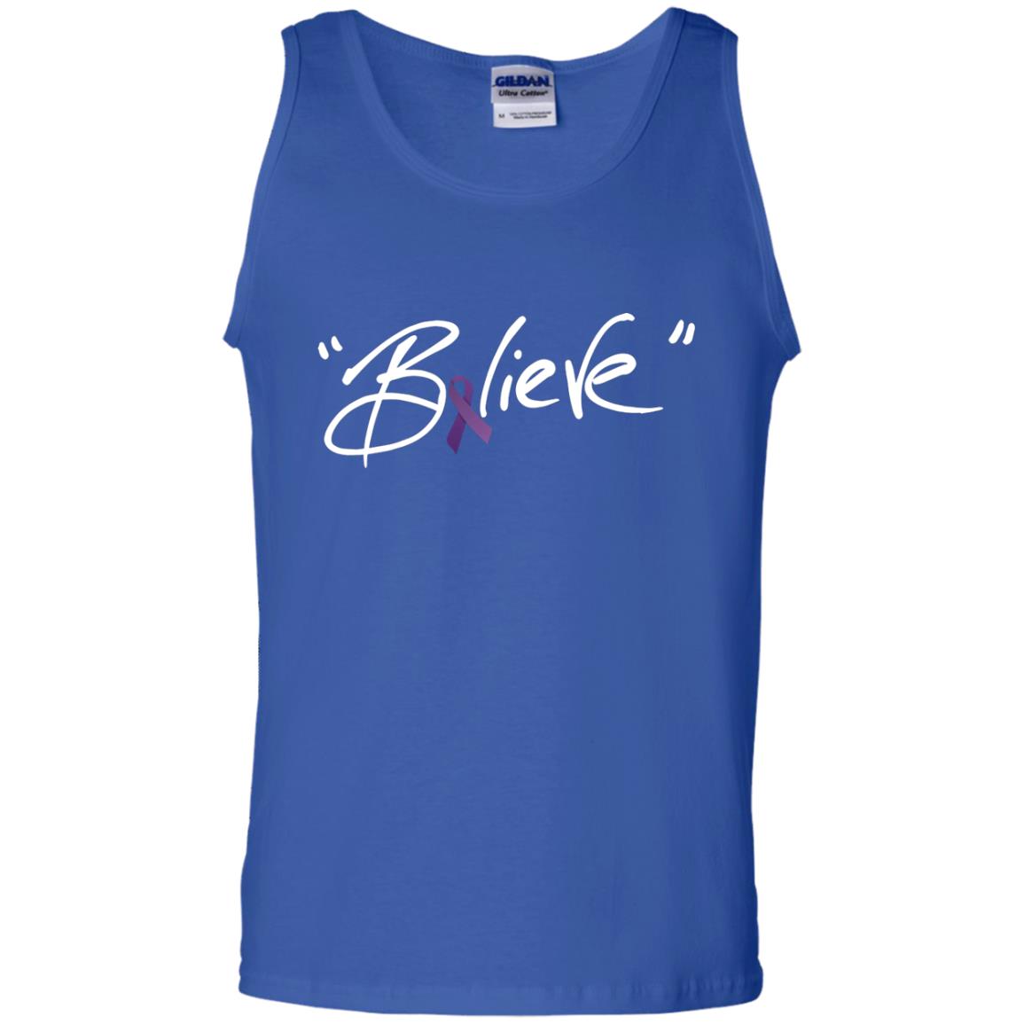 Pancreatic Leiomyosarcoma Symptoms Awareness Shirt Purple Ribbon Believe Royal