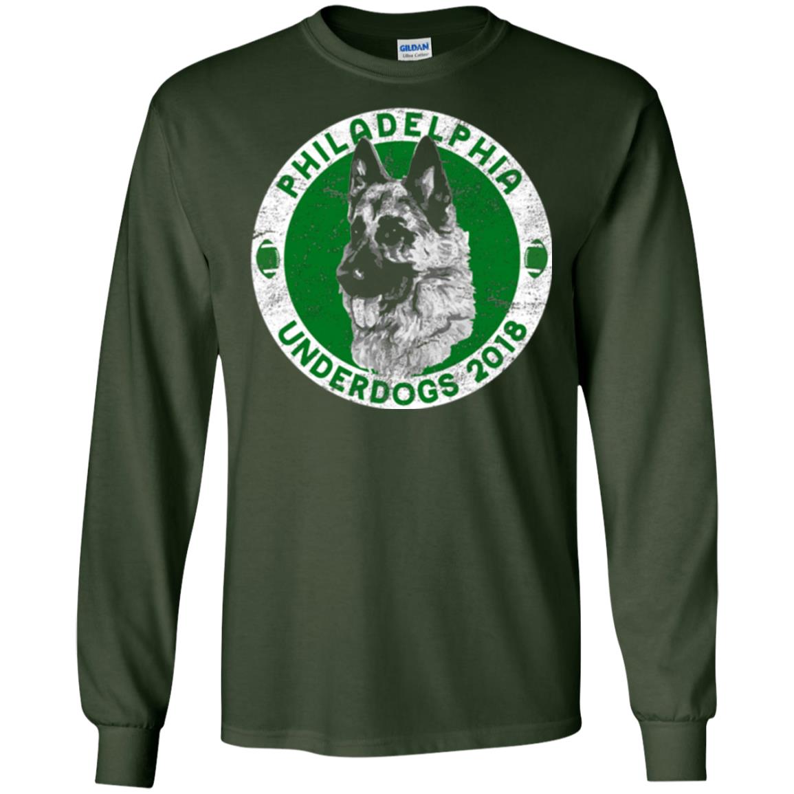 Dog Lover T-shirt Philadelphia Underdogs 2018 Distressed Forest Green