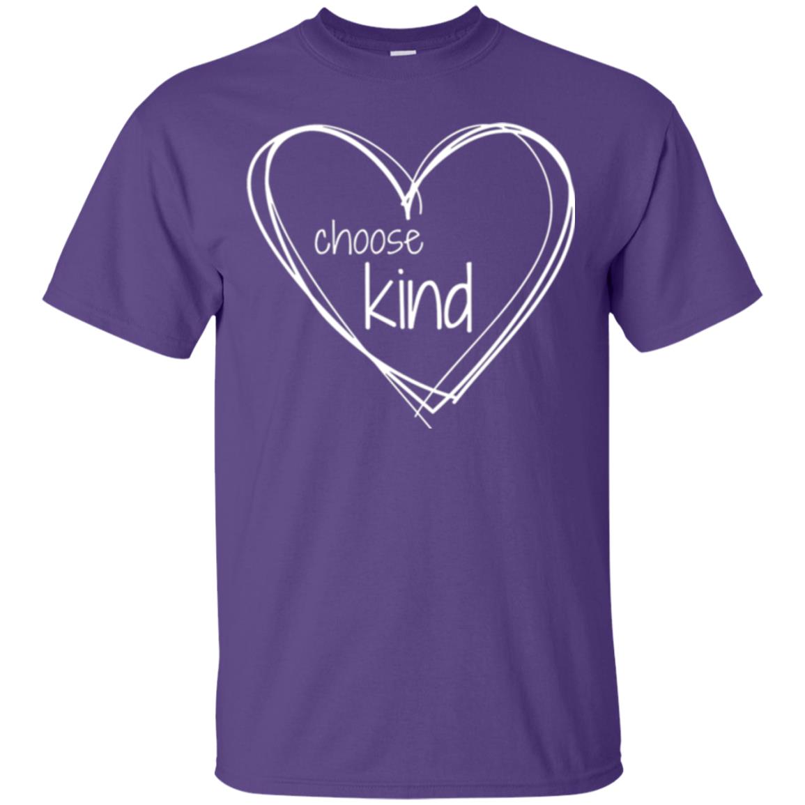 Anti-bullying T-shirt Choose Kind In White Heart Purple