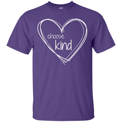 Anti-bullying T-shirt Choose Kind In White Heart Purple