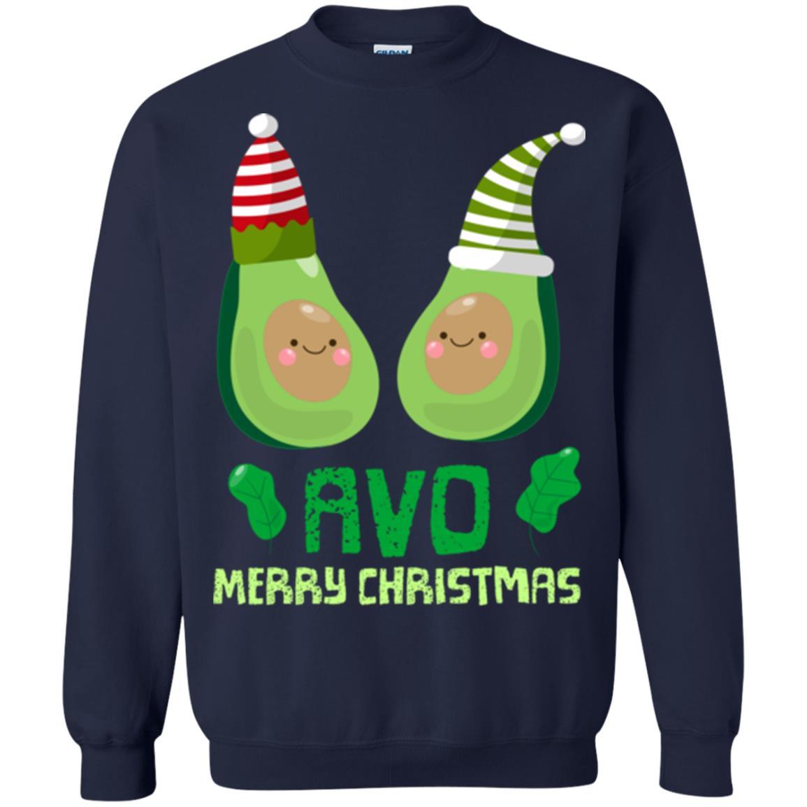 Avocado Merry Christmas T-shirt Navy