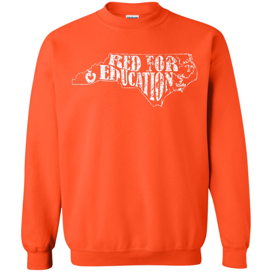 Distressed North Carolina Nc Red For Educator Shirt Orange