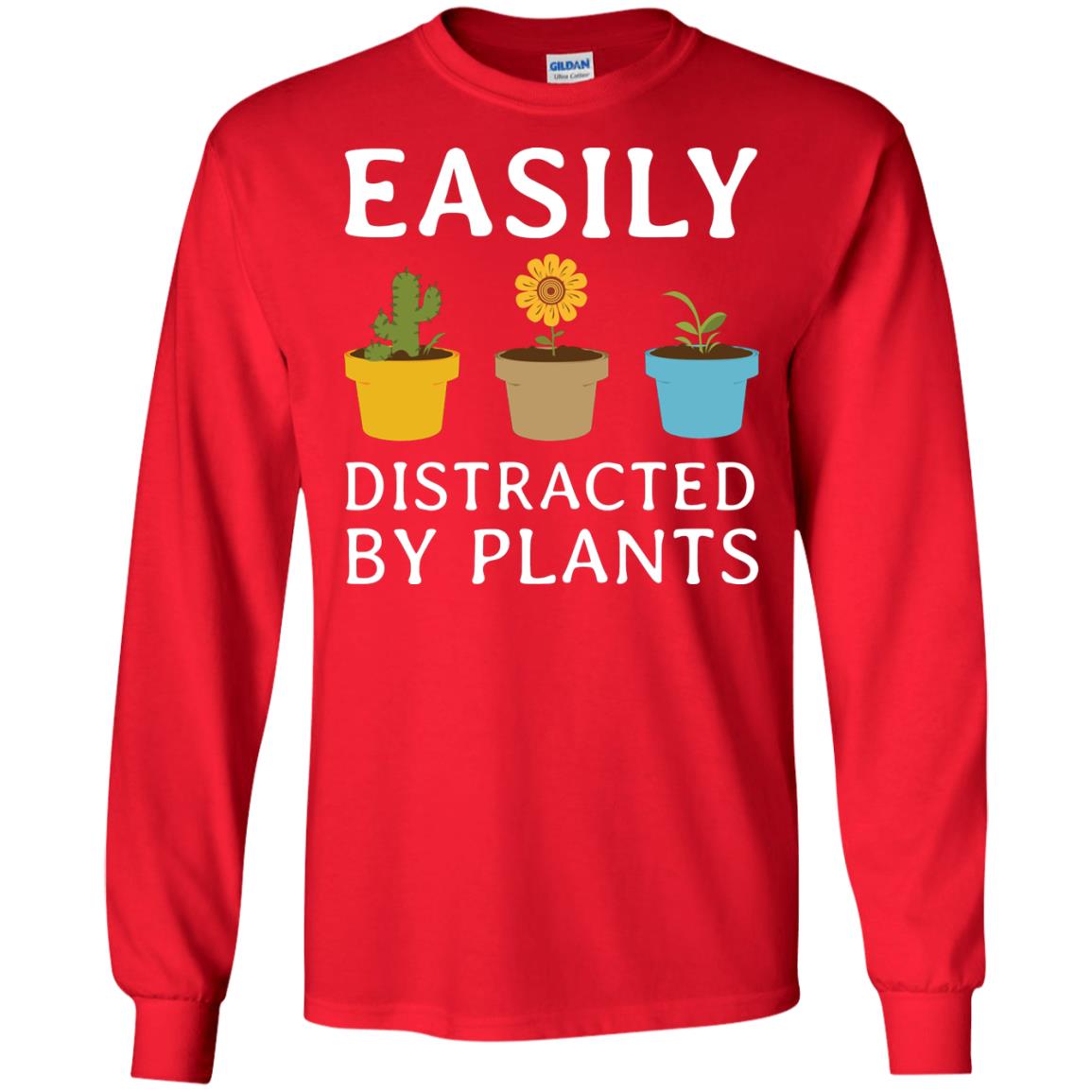 Easily Distracted By Plants Gardener Shirt Red