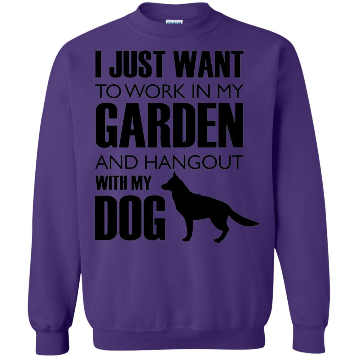 Dog Lovers T-shirt I Just Work In My Garden And Hangout With My Dog Purple