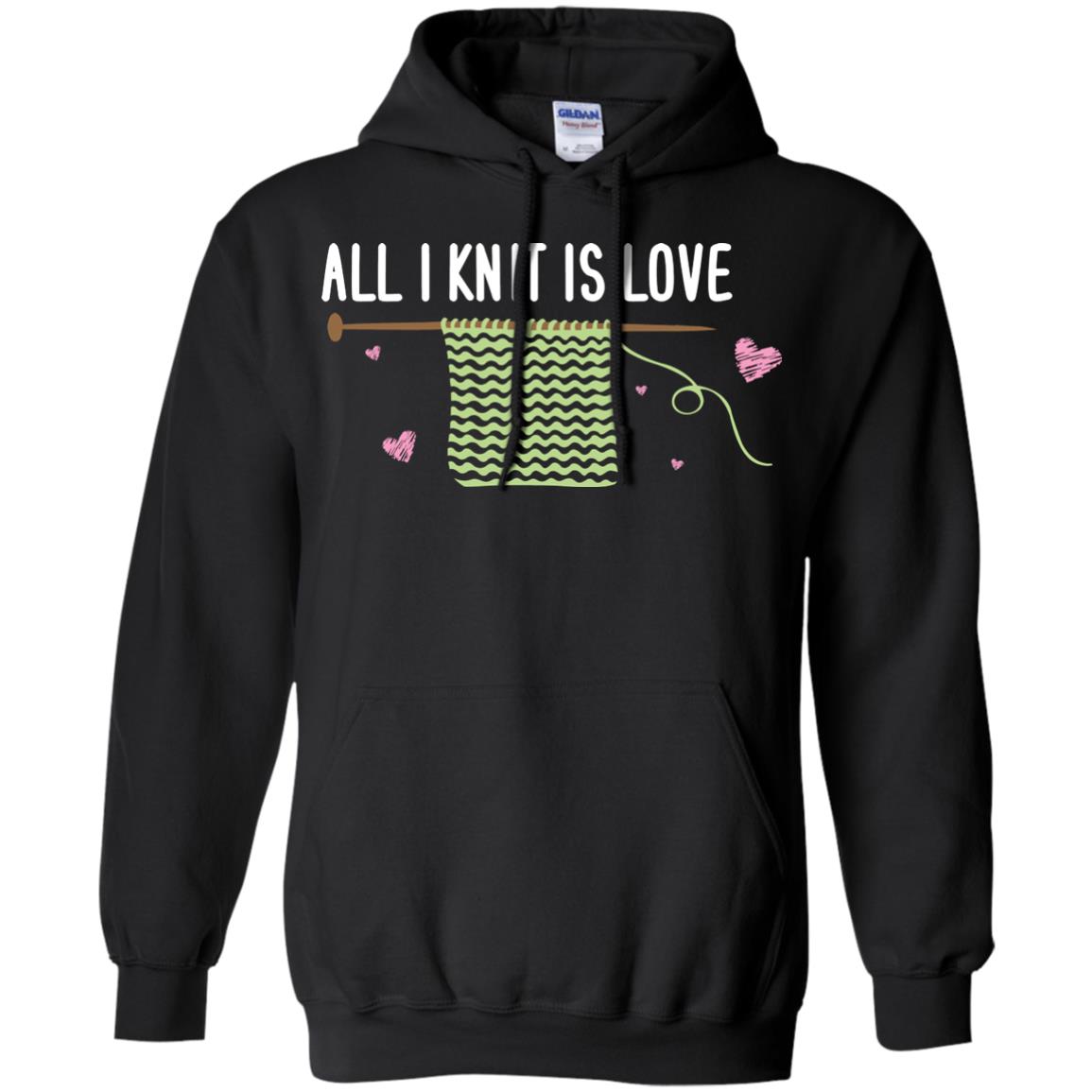 All I Knit Is Love Crocheting Lover Shirt Black