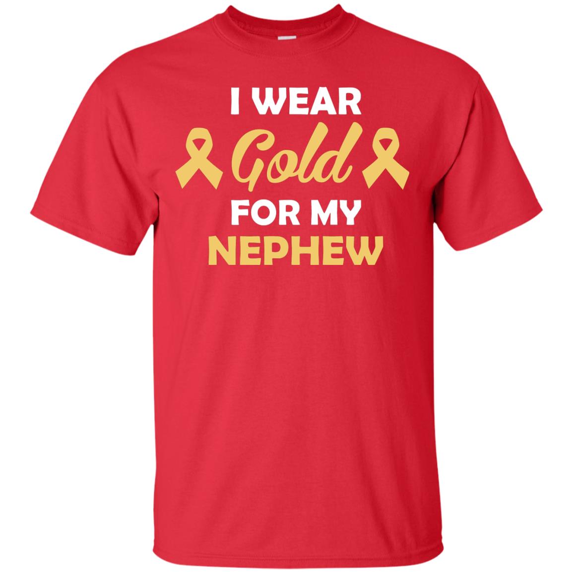I Wear Gold For My Nephew Childhood Cancer Awareness Shirt Red