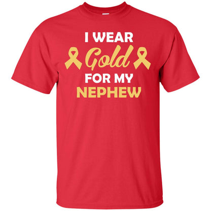 I Wear Gold For My Nephew Childhood Cancer Awareness Shirt Red